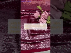 Lá đỏ Sequin thêu vải sáng vải xa xỉ Tiệc tùng Lần ăn mặc