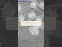 Vải lưới tulle lá thêu vải renda hoa thở lưới lá cho trang phục