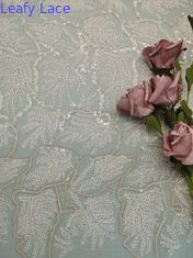 Lá thêu ren màu hồng Sequin Vải ren Chất liệu vải tuyn Sợi thêu Poly