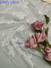 Lá thêu ngôi sao vải ren lưới mảnh thuốc nhuộm cho váy cưới