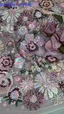 Semi Sheer Flower Sequin Dệt thêu cho phụ nữ Quần áo thời trang