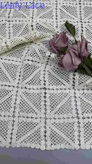 100% Cotton Ivory GEO chất lượng cao thêu vải renda Full Width cho thời trang phụ nữ quần áo