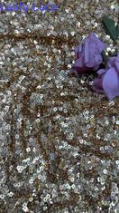 50 Inch màu nâu chất lượng cao rực rỡ hình vuông Sequin lưới thêu Dentel trang phục vải cho trang phục buổi tối