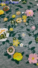 Màu sắc hoa hoa hồng hoa Sequin thêu vải cho trang phục DIY