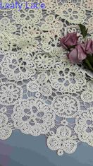 100% Cotton Ivory Floral Elegant Design Soft-Handfeel Thêu vải renda Full Width Cho quần áo thời trang
