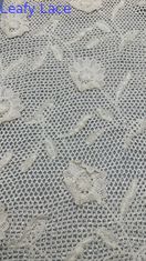100% Cotton Eco-Friendly Crochet Thêu vải renda với mẫu hoa