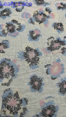 Lớp vải thêu đầy đủ với các mẫu hoa màu sắc trên 100% vải rayon cho trang phục buổi tối thời trang