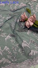 100% Cotton Embroidery Lace Fabric Floral Style Hít thở và thanh lịch