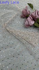 Seuqin thêu vải Lusiate Sequin thêu vải renda lá Luxury dịp cưới vải