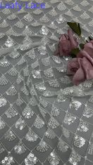 Lông 3D vải hoa Sequin trang nhã lưới renda vải xa xỉ dịp buổi tối vải