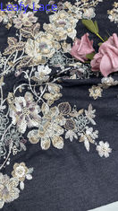 Vải thêu đinh hoa tươi sáng Sequin hoa mạc vải bữa tiệc