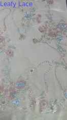 Vải ren hoa lá sequin văn hóa phương Đông để may váy đầm dạ hội lấp lánh