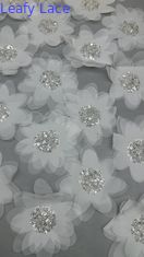 Pháp Chantilly lát lát cho lưới thở 3D-Floral cao cấp renda Sequin vải sang trọng