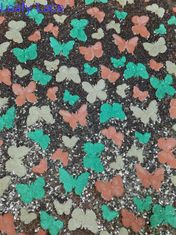 Buttfly Sequin thêu phong cách renda vải màu sắc cho cô gái bữa tiệc váy cưới