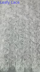 Màu hoa hồng trắng lưới Pháp Chantilly lát lát mực thở và thanh lịch trắng cho quần áo váy cưới