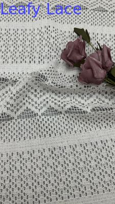 Ren ren 100% Cotton Lá Cây Trắng Ren Sóng Sọc Hiệu Ứng Cho Phụ Nữ Cô Dâu Váy Dạ Hội
