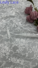 Vải lưới Tulle thiết kế mới ren trắng họa tiết hoa thoáng khí cho váy thường ngày