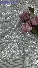 Vải ren thêu lưới sequin Tulle Polyester Khoét lỗ cho Váy dạ hội