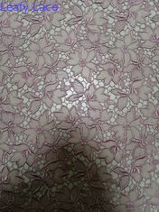 Vải ren thêu hoa màu hồng 125CM cho hàng may mặc của phụ nữ