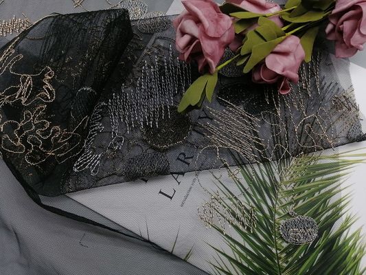 Vải thêu màu dòng hình học thân thiện với môi trường