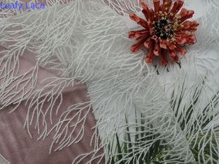 Vải ren có dây thêu Vải ren cưới trắng
