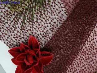 Bộ đồ giường Các sản phẩm lưới thêu rượu vang đỏ chấm bi Vải tuyn