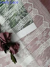 Scallop Polyester trắng lông mi vải cắt ren cho váy cô dâu