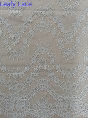 Màu xám 100% nylon lông mi sò ren Vải ren hoa 3D