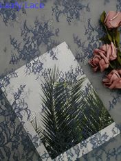 Màu xanh da trời Tulle Pháp vải ren Chantilly cho trang phục buổi tối