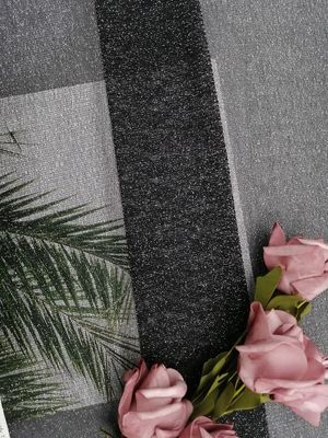 Vải ren kim loại mềm màu đen Lurex vải ren bạc cho váy