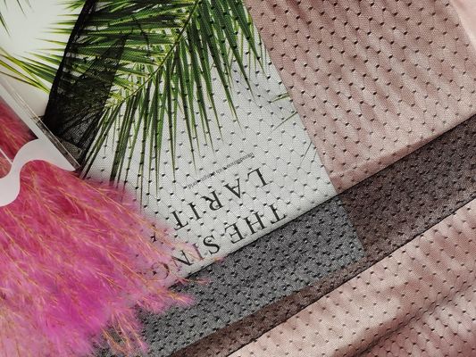 100% nylon Vải tuyn chấm bi đen tinh tế