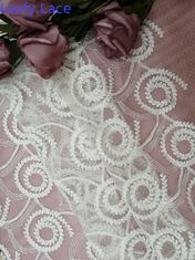 100 thước Trắng thêu ren vải polyester mờ