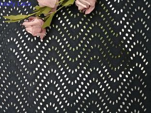 Vải thêu viền đen 100% vải ren cotton cho váy