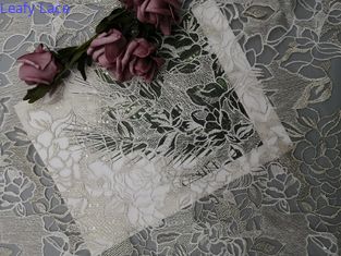 60 Yards Lurex Kim loại Vải ren màu trắng ngà