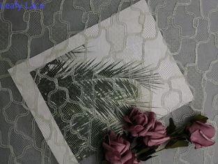 Lưới thêu vải ren hình học trang trí Chantilly Pháp