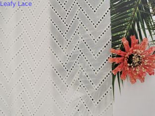 Vải ren bông thêu ren trắng 125CM dây kéo
