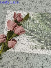 142CM Tất cả trên Swiss Floral Polyester Ren Trim Màu bạc thêu tương phản