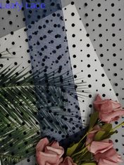 Navy Dot Tulle Flocked Mesh vải cho trang phục dạ hội của quý cô