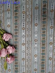 Mô hình hình học Vải thêu ren màu Sequin Voile