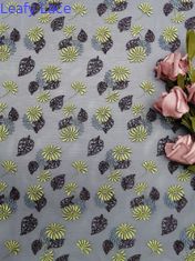 125 CM 3D Floral Ren Vải Màu Voile Thêu Metalic Tulle