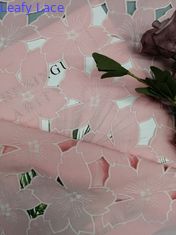 100% Polyester cắt laser vải đính ren cho váy cưới