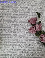 Vải tuyn mềm màu trắng 100% Polyester thêu ren 3D