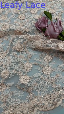 Leafy New Collection Embroidery Luxary Flower 100% knit Embroidery Fabric Lace Fabric Wedding Birthday Occasions Beautiful Dress