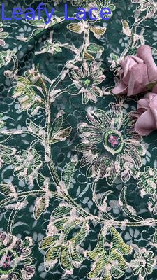 Customized Embroidery Lace Fabric Elegant 3D Floral Embroidered Luxary 100% Cotton