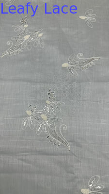 Leafy Tulle Mesh Fabric Lightweight Breathe and Elegt Sequin Embroidered Lace Fabric