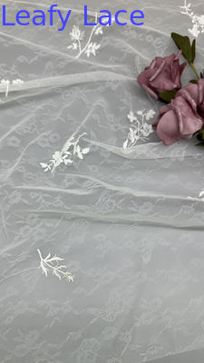 Tulle Mesh Fabric Sequin Shining Leafy New Collection Floral Lace Fabric Party Occasion