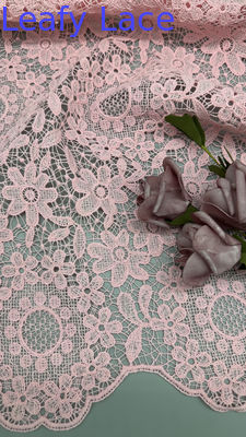 100% Cotton Embrroidered Fabric Hollow-up Floral For AW Season For Wedding Dress Party