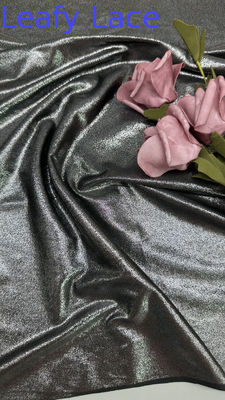 Leafy Sequin Embroidered Sliver Color Lace Fabric For Gowns Bold And Luxurious Making Dramatic And Eye-Catching Evening Gowns