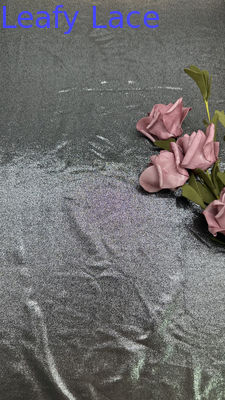 Leafy Sequin Embroidered Sliver Color Lace Fabric For Gowns Bold And Luxurious Making Dramatic And Eye-Catching Evening Gowns