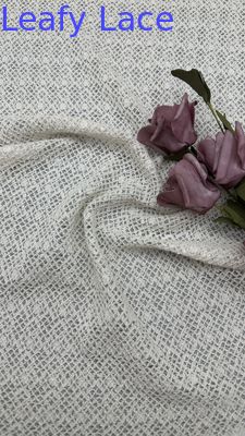 100% Plaid Cotton Hollow Up Lace Fabric For Artistic Elegant Romantic Wedding Fabric